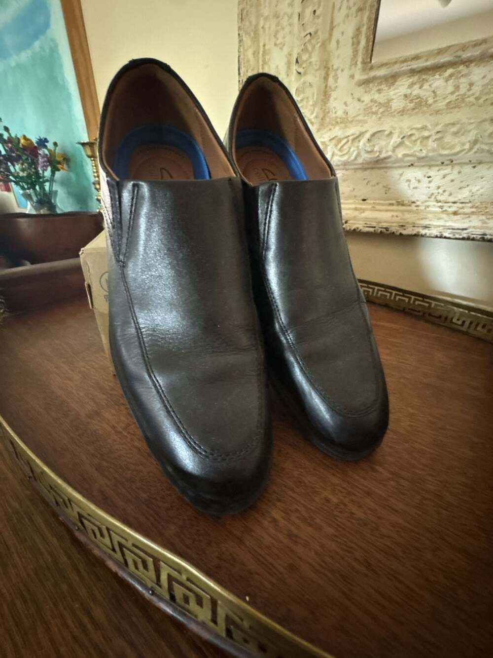 Clarks Collection Men's Whiddon Step Black Leather Slip-On Loafers